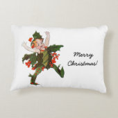 Holly Kerstklep kind Cute Funny Floral Accent Kussen (Achterkant)