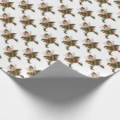 Holly Kerstklep kind Cute Funny Floral Cadeaupapier (Hoek)