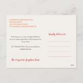 Holly Kerstkrans moderne elegante corporate Feestdagenkaart (Achterkant)