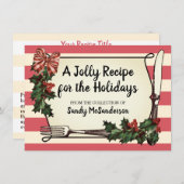 Holly Kerstmis bakken koken recept kaart (Voorkant / Achterkant)