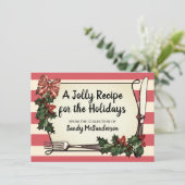 Holly Kerstmis bakken koken recept kaart (Staand voorkant)
