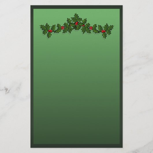 Holly Kerstmis Briefpapier (Voorkant)