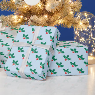 Holly Kerstmis Cadeaupapier