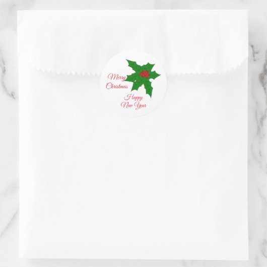 Holly Kerstmis Classic Round Sticker (Tas)