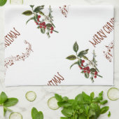 Holly Kerstmis Theedoek (Gevouwen)
