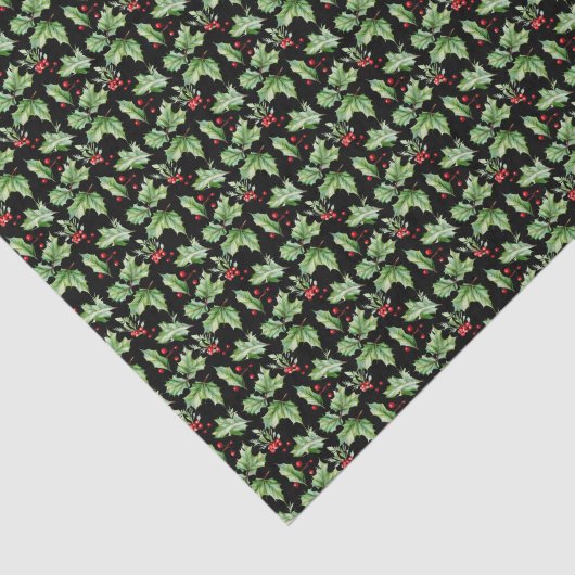 Holly Kerstmis Tissuepapier (Detail)