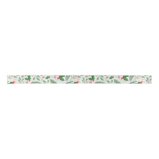 Holly Kerstsatin Ribbon Satijnen Lint (Voorkant)