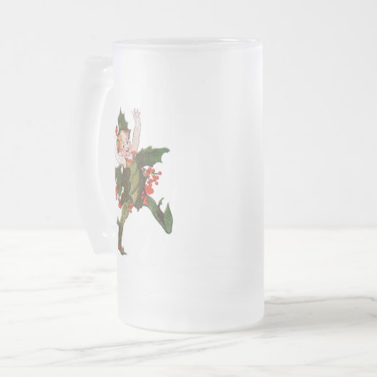 Holly kerstventilator kind Cute  Floral Matglas Bierpul (Voorkant links)