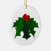 Holly Kerstversier Keramisch Ornament (Rechts)