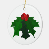 Holly Kerstversier Keramisch Ornament (Links)