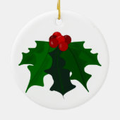 Holly Kerstversier Keramisch Ornament (Achterkant)