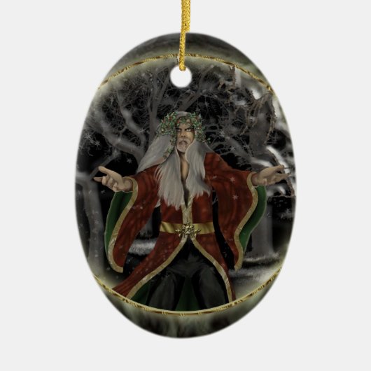 Holly King Keramisch Ornament (Voorkant)