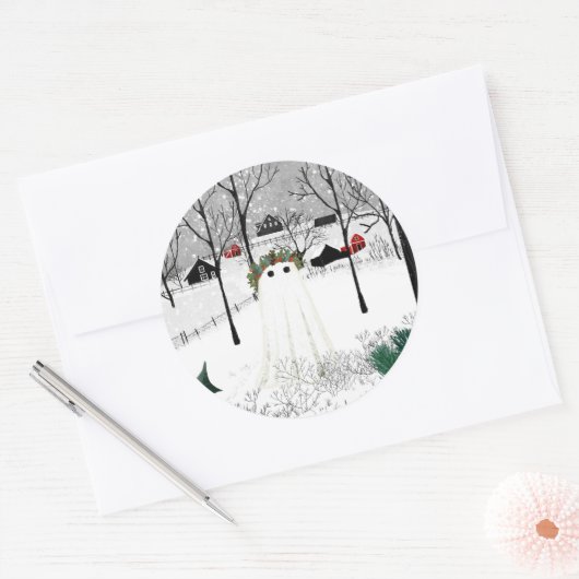 Holly King Ronde Sticker (Envelop)