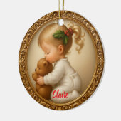 Holly-Kissed Snuggle Keramisch Ornament (Links)