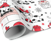 Holly Koe Het is Kerstmis Cadeaupapier (Rol Hoek)