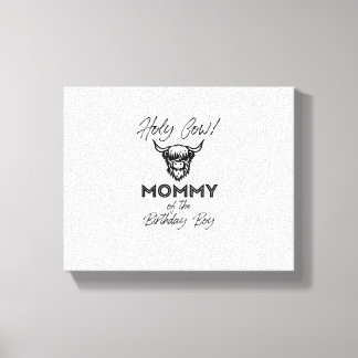 Holly Koe Mama van de Verjaardag Boy Highland Koe  Canvas Afdruk