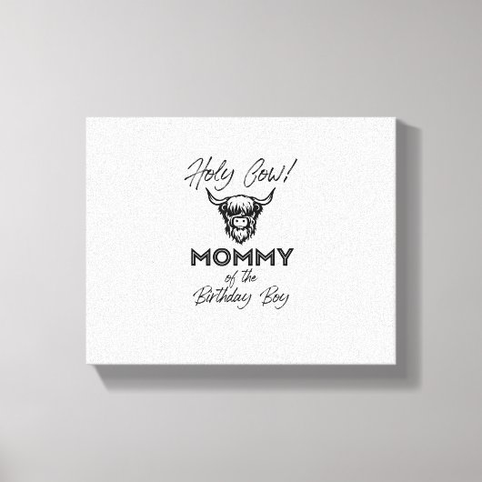 Holly Koe Mama van de Verjaardag Boy Highland Koe  Canvas Afdruk (Voorkant)