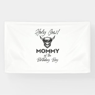 Holly Koe Mama van de Verjaardag Boy Highland Koe  Spandoek
