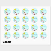 Holly Koe met bloem Ronde Sticker (Vel)