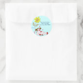 Holly Koe met bloem Ronde Sticker (Tas)