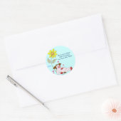 Holly Koe met bloem Ronde Sticker (Envelop)