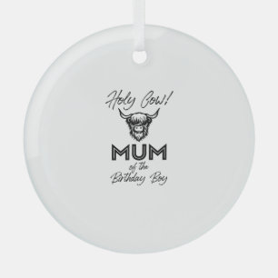Holly Koe moeder van de verjaardagsjongen Highland Glas Ornament