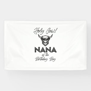 Holly Koe Nana van de Birthday Boy Highland Koe 1 Spandoek