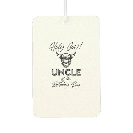 Holly Koe Oom van de Verjaardagsjongen Highland Ko Luchtverfrisser (Voorkant)
