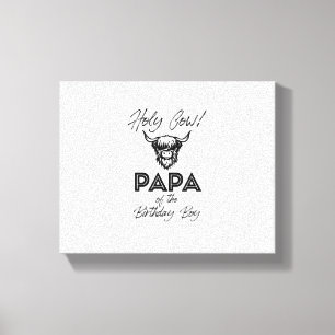 Holly Koe Papa van de verjaardag Boy Highland Koe Canvas Afdruk