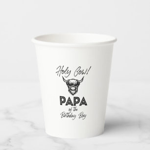 Holly Koe Papa van de verjaardag Boy Highland Koe Papieren Bekers
