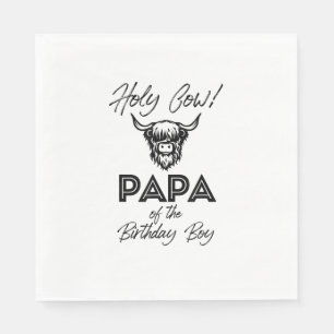 Holly Koe Papa van de verjaardag Boy Highland Koe  Servet