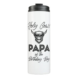 Holly Koe Papa van de verjaardag Boy Highland Koe Thermosbeker