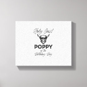 Holly Koe Poppy van de Birthday Boy Highland Koe 1 Canvas Afdruk