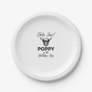 Holly Koe Poppy van de Birthday Boy Highland Koe 1 Papieren Bordje