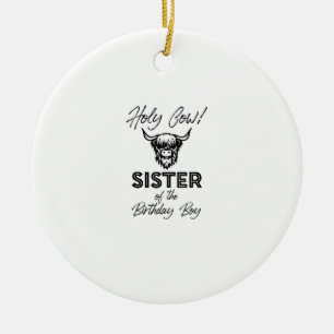 Holly Koe zus van de verjaardagsjongen Highland Ko Keramisch Ornament