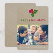  Holly Kraft Holiday-fotokaart Feestdagenkaart (Voorkant / Achterkant)