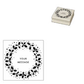 Holly krans + bessen aangepaste tekst/namen/monogr rubberstempel (Gestempeld)