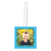 Holly Krans Ingelijste Kubus Foto Ornament (Voorkant)