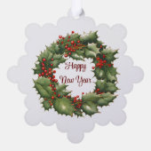  Holly krans papier Ornament Kaart (Achterkant)
