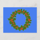 Holly krans & rode bessen voor Kerstmis Briefkaart (Voorkant)