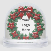 Holly Krans Rood Lint Klantwaardering Gift Sneeuwbol (Achterkant)