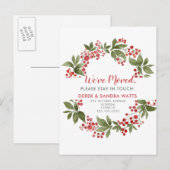 Holly krans we hebben bewegende aankondigingen ver aankondigingskaart (Voorkant / Achterkant)