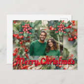  Holly laat Holly bessen achter Feestdagenkaart (Voorkant / Achterkant)