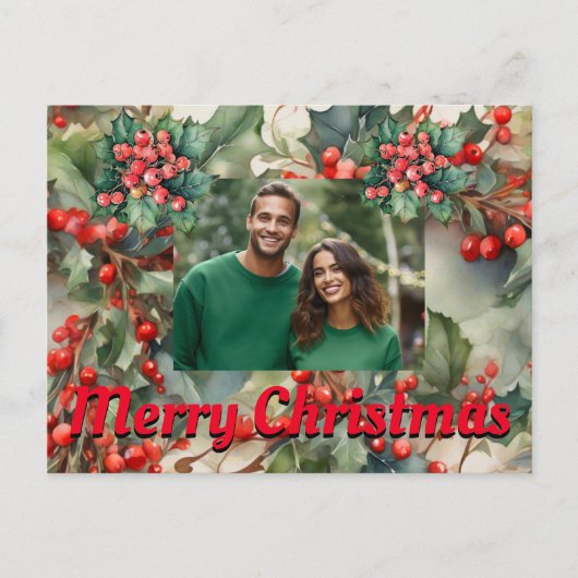  Holly laat Holly bessen achter Feestdagenkaart (Voorkant)