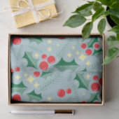 Holly laat rode bessen sterren kerst patroon tissuepapier (Geschenk)