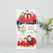 Holly Lantern Christmas Feestdagenkaart (Staand voorkant)