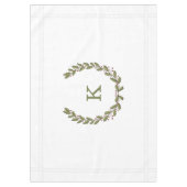 Holly Laurel Wreath Monogram Holiday Tablecloth Tafelkleed (Voorkant)