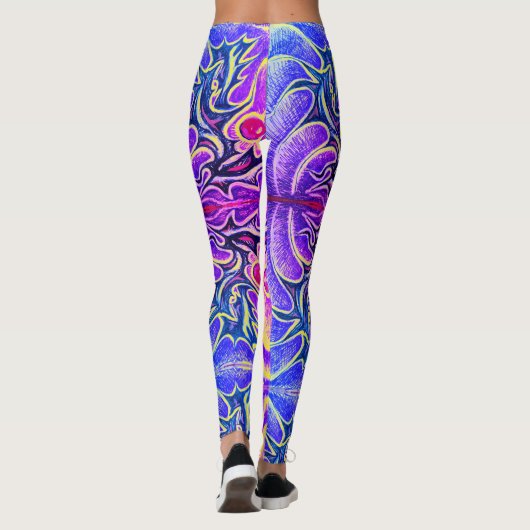 Holly Leaf en Berry Kleurrijk Leggings (Achterkant)