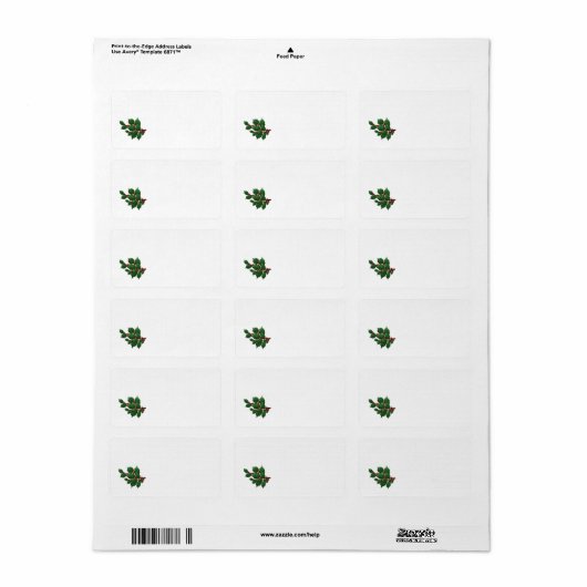 Holly Leaf Etiket (Full Sheet)