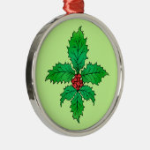 Holly leaf Fleur de lis Metalen Ornament (Rechts)